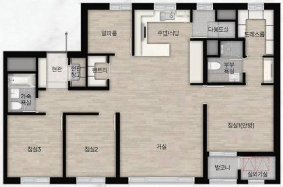 전용 84㎡ A 평면도 미리보기